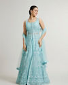 Powder Blue Bel Buti Embroidered Stitched Suit with Sequin Work